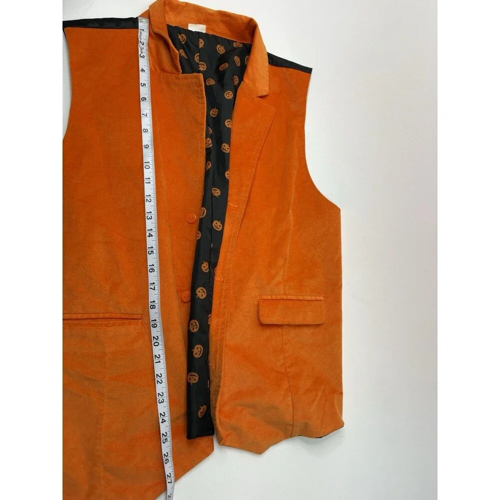 Spirit Halloween Orange Pumpkin Lined Vest Adult L/XL Halloween Costume
